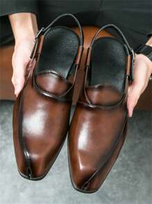 Men's Fashion Pointed Toe Buckle Breathable Sandals, Summer