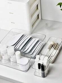 1pc Acrylic Desktop Storage Display Box, Multi-Functional Makeup Vanity Organizer, Transparent Drawer Type Box For Cosmetics, Snacks, Skincare Products