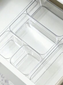 1pc Acrylic Desktop Storage Display Box, Multi-Functional Makeup Vanity Organizer, Transparent Drawer Type Box For Cosmetics, Snacks, Skincare Products