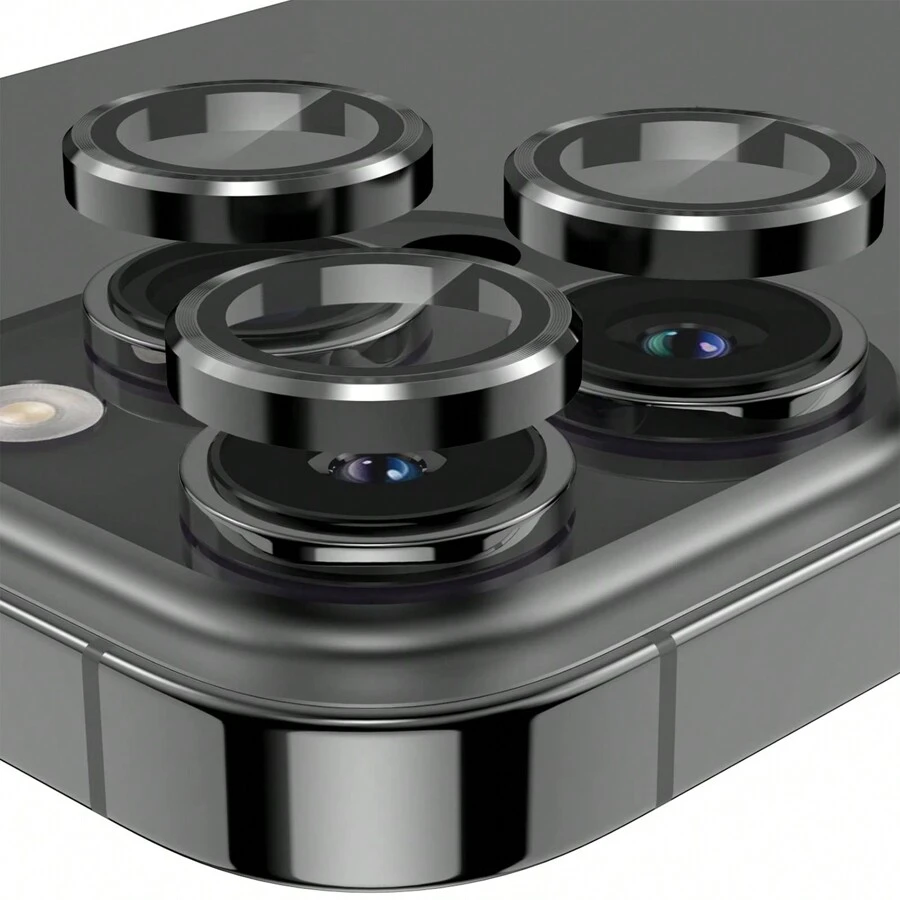 CSDZ 1Pack Black Hawk Eye Tempered Glass Lens Protector, Compatible With IPhone 11/12/13/14/15/16/16 Plus/16 Pro/16 Pro Max Series - Black - View 1