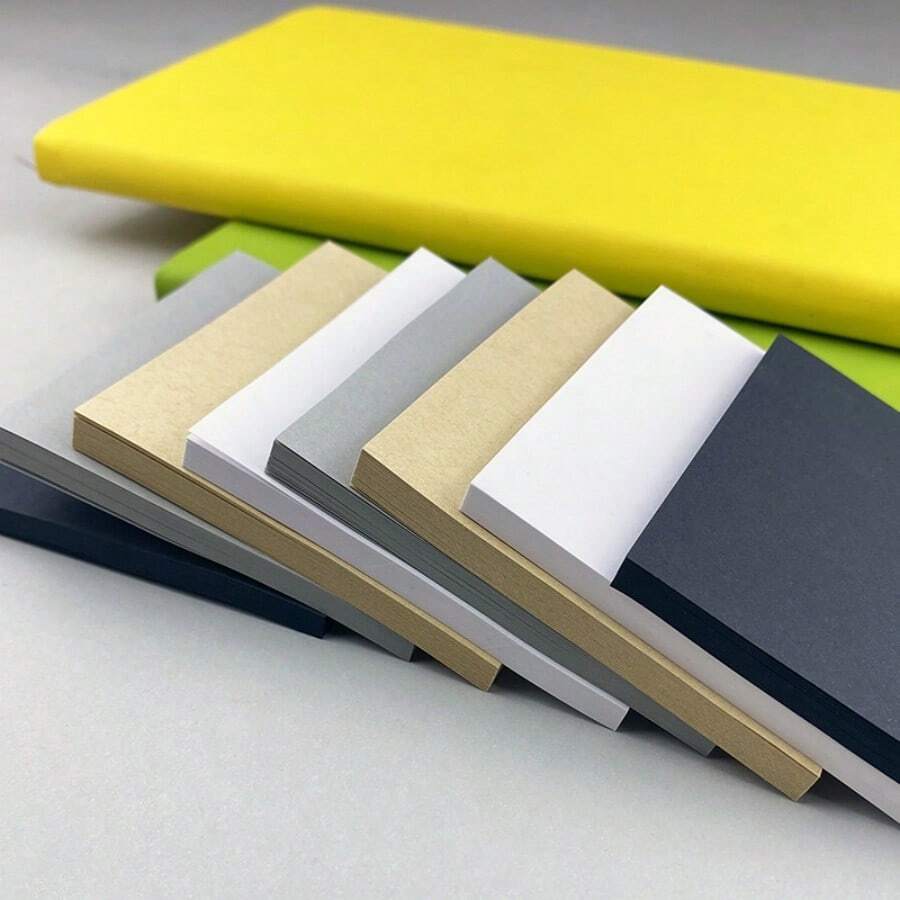 12pcs/Set Creative Solid Black Memo Pad Sticky Notes, Student Reusable Memo Paper, Stationery For Journaling - Black - View 1