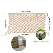 2 Sq.M Vintage Macrame Display Net, Handmade Natural Jute Fiber Wall Decoration, 4mm/6mm/8mm Rope Thickness, 10cm Net Hole Size, For Photo Wall, Balcony Fence, Ceiling Decor, Plant Climbing