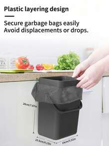 1pc Multi-Functional Trash Can, 3L/0.79 Gallon Hanging Trash Can, Convenient Kitchen Trash Can, 2-In-1 Wall Or Wall Hanging Trash Can, High Quality Compost Bucket, Office Garbage Basket, Household Items, Kitchen Accessories