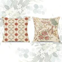 2 件/4 件设计师手绘波西米亚风格花卉与天鹅绒柔软抱枕套，家居装饰靠垫套，无内枕