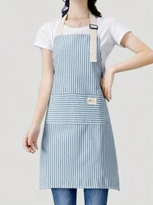 1 pieza Delantal de lino delgado, delantal de limpieza doméstica transpirable, delantal de cocina, restaurante para mujeres, hombres, chef, barbacoa, manualidades, al aire libre, delantal de cocina transpirable y ligero para el verano