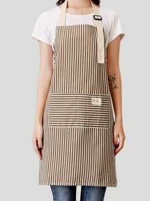 1 pieza Delantal de lino delgado, delantal de limpieza doméstica transpirable, delantal de cocina, restaurante para mujeres, hombres, chef, barbacoa, manualidades, al aire libre, delantal de cocina transpirable y ligero para el verano