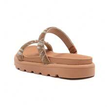 Vizzano Women's Papete Sandal With Straps, Shiny Rhinestones, Soft Tractor Platform - Beis - Ver 3