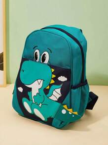 1pc Boys Cartoon Dinosaur Graphic Backpack - Green - View 6