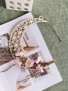 1pc/2pcs Simulation Moon Peach Wood Pendant Home Living Room Bedroom Balcony Door Wall Party Decoration Gifts Birthday Graduation E-I-D - Multicolor - View 5