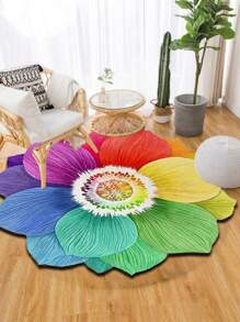 1pc Small Floral Flower-Shaped Carpet - Non-Slip, Dirt-Resistant, Machine Washable Carpet, Perfect For Living Room, Bedroom, Home Decor [Lotus Represents Purity And Love]