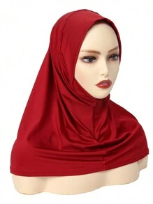 1pc Elastic Neck Gaiter - Soft & Breathable, UV Protection, Full Neck Coverage - Suitable For Casual Wear Hair Sleep Cap - A - View 4