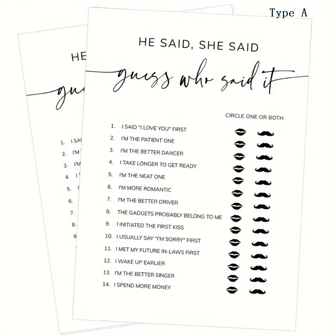 Bridal Shower Game Cards - He Said She Said Game - Wedding Party Games Game Cards, Engagement Party Game, Modern Bridal Shower Party Favor & Decorations,Christmas