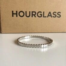 Non-Fading Geometric Hexagonal Design Bracelet 18K Plated Stainless Steel - 銀色 - 查看 4