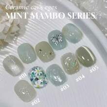 Miss Comoy 15ml Nova Série Mambo de Menta Quente Chinesa Esmalte de Unha Vegano Cor de Crepe Cor de Cardamomo Sistema de Vidro Verde Tintado Ameixa Azul-Esverdeado Contas de Vidro Flash de Explosão Olho de Gato Esmalte de Unha Suave Frescor Vegano Sensação de Salão de Unhas DIY Unhas Comumente Usadas Cola para Unhas