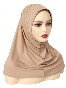 1pc Elastic Neck Gaiter - Soft & Breathable, UV Protection, Full Neck Coverage - Suitable For Casual Wear Hair Sleep Cap - A - View 7