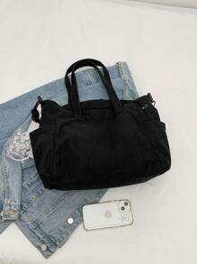 Large Capacity Tote Bag, Casual Shoulder Bag, Versatile & Minimalist