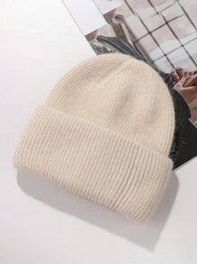 1顶针织帽，女士秋冬帽，针织帽，保暖耳罩，男士帽，户外滑雪保暖毛绒帽，纯色时尚休闲简约大帽 - 針織帽 - 查看 8