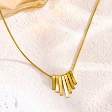 New Style Simple Fan-Shaped Style Clavicle Chain Temperament 18K Titanium Steel - Vàng - Xem 4