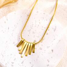 New Style Simple Fan-Shaped Style Clavicle Chain Temperament 18K Titanium Steel - Vàng - Xem 1