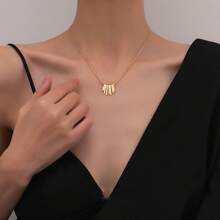 New Style Simple Fan-Shaped Style Clavicle Chain Temperament 18K Titanium Steel - Vàng - Xem 2