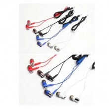 Baixos pesados auriculares controlados por cable auriculares con cable con trigo 3.5 mm enchufable directo para juegos de música teléfono celular auriculares,3.5mm - Rojo - Ver 6
