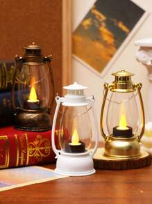 1pc Vintage Handheld LED Lantern Light (With Battery), Indoor Tabletop Decor LED Night Light, Home Decor Lantern Light, Wedding Party Holiday Camping Decor LED Oil Bottle Night Light - Yellow Light - View 6