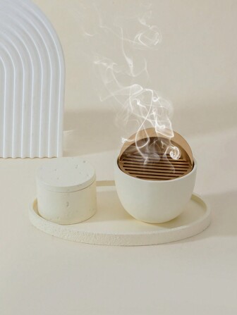 Difusor de aceites esenciales con diseño de rayas redondo, minimalista y de moda para uso diario