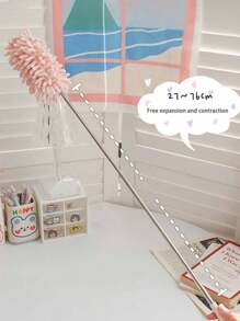 Retractable Mini Feather Duster, Household Dust Cleaning Tool With Long Shenzhen Handle, Removable & Washable - one-size - View 3