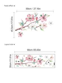 mama look 1 件花卉墙贴，可移除 PVC 壁画艺术贴花，适用于客厅、走廊、卧室装饰礼物生日毕业家居装饰墙壁装饰浴室装饰房间装饰用品客厅装饰家居装饰客厅墙纸个性化贴纸 - 彩色 - 查看 4