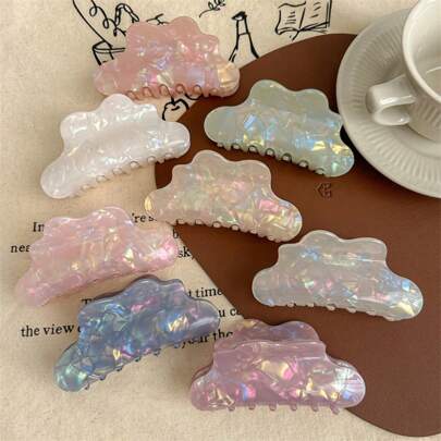 大号美人鱼彩虹爪发夹醋酸纤维发夹云朵发夹女士发夹发夹发夹发夹发夹爪夹秋冬发饰女士度假装女士