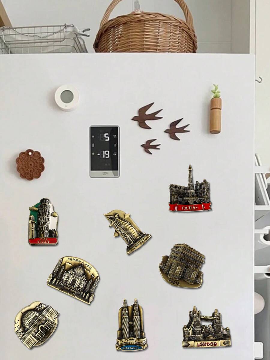 1 件 3D 纹理建筑景观纪念品冰箱贴，有趣的工艺品和装饰品礼物 - 彩色 - 查看 1