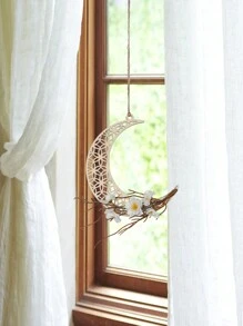 1pc/2pcs Simulation Moon Peach Wood Pendant Home Living Room Bedroom Balcony Door Wall Party Decoration Gifts Birthday Graduation E-I-D - Multicolor - View 11