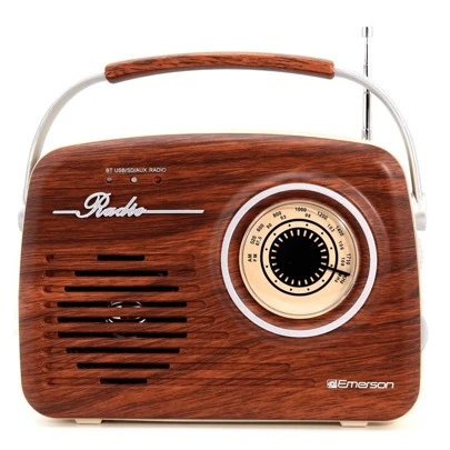 Portable Bluetooth Retro Radio With Built-In Rechargeable Battery And Memory Set