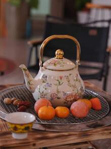 1 pièce Théière en émail rose, Bouilloire ménagère pour le thé, le café, chauffage direct sur le poêle à gaz, cadeau pour les aînés, les proches, pour l'extérieur, le camping