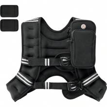 PACEARTH Weighted Vest, 6lb/12lb/16lb/20lb/25lb/30lb Weight Vest With Reflective Stripe, Body Weight Vests Adjustable For Men, Women Workout, Strength Training, Running, Walking, Jogging - màu đen - Xem 9