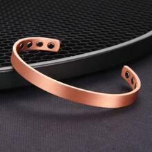 1 Pc/1set Copper Bracelet For Men And Women, 99.9% Pure Copper Magnetic Bangle With 6pcs 3500 Gauss Magnets, Adjustable Jewelry Gift - Bronze - View 14