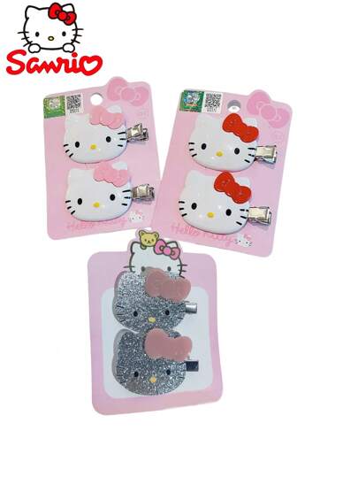 Sanrio 2 Pcs Sanrio Officially Licensed Genuine New Kitty Cartoon Cute Hair Clips Hair Accessories, Send Family, Send Friends Send Classmates Classmates Gift