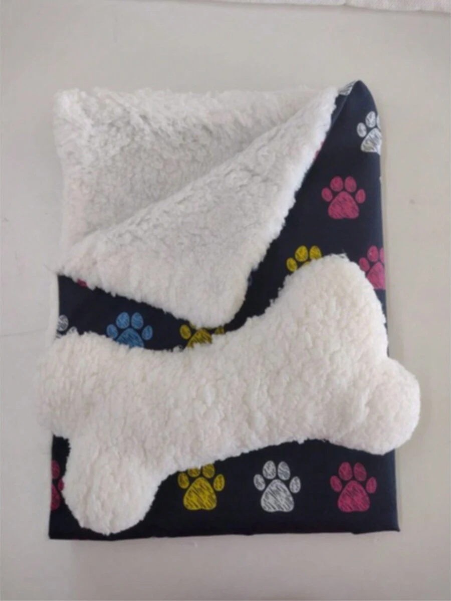 Pet Sherpa Blanket + Bone-Shaped Pillow Kit - Multicolor - View 1