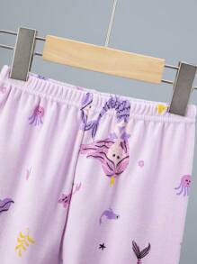 6 件套年轻女孩卡通水果印花长袖睡衣套装，睡衣套装 - 彩色 - 查看 8