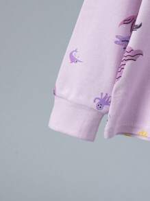 6 件套年轻女孩卡通水果印花长袖睡衣套装，睡衣套装 - 彩色 - 查看 4