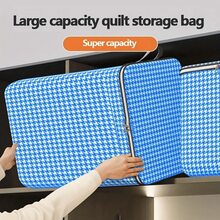 1pc Large Capacity Clothing & Quilt Storage Bag, Foldable Bedding, Clothes & Toy Organizer Bag, Handle, Space-Saving Underbed Storage Container