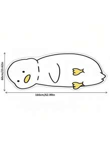1pc White Duck Shaped Children Carpet, Asymmetrical Plush & Soft Cute Design Rug, Suitable For Kids Room, Bedroom, Living Room Indoor Decoration