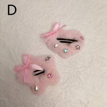 1 Set Cute Plush Claw Hair Clips, Fluffy Hair Clips, Hair Accessories, Hair Claw For Ponytail, Cute Plush Star & Bow Hair Clips, Bangs Clips, Hair Barrettes For Autumn/Winter - Multicolor - View 10