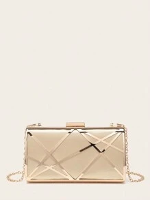 4 件套女士水晶首饰钻石首饰套装婚礼闪亮晚宴手提包闪亮项链手链新娘和伴娘吊坠耳环女士晚宴手提包优雅高端手提包精致缎面金属镂空手提包婚礼舞会派对手提包