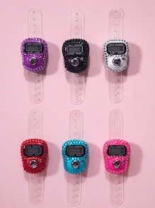 6-12个素圈，迷你电子计数圈，镶钻手指计数器 - 彩色 - 查看 3