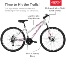 Bicicleta de montaña para mujer Rangeline de Huffy, 27.5 pulgadas, color plateado