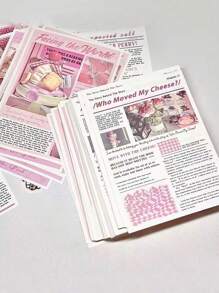 1 Mini Sweet Magazine Style Poster Wall Sticker, Wall Decoration Background Paper, English Retro Wallpaper, Random Pattern 15 * 11cm/5.90 * 4.33 Inches Gifts Birthday Graduation Room Decor Home Decor Bathroom Decor Bedroom Decor Room Decoration Stuff Living Room Decor House Decor Home Decor Living Room Wall Art Wall Paper Stickers Personalised Stickers