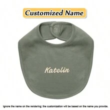 [Customized Item] 1pc Personalized Printed Baby Bib, Snap Button Soft Absorbent Baby Drool Bib, Children Feeding Bib, Breathable Skin-Friendly, Strong Absorbency, Exclusive Customized Embroidered Name, Newborn Gift, Christmas, Halloween, New Year Gift - Multicolor - View 14
