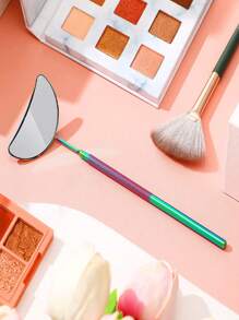 2 件/50 克不锈钢手持睫毛镜，用于睫毛延长和烫发，可拆卸手柄，便携式小半月形镜子，45° 角设计，睫毛技师和女性美容工具 - 彩色 - 查看 1