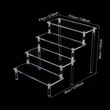 1pc Acrylic Display Stand, 2-5 Tiers Ladder Style Display Shelf, Home Decor Organizer Display Stand For Jewelry, Cosmetics, Fragrance